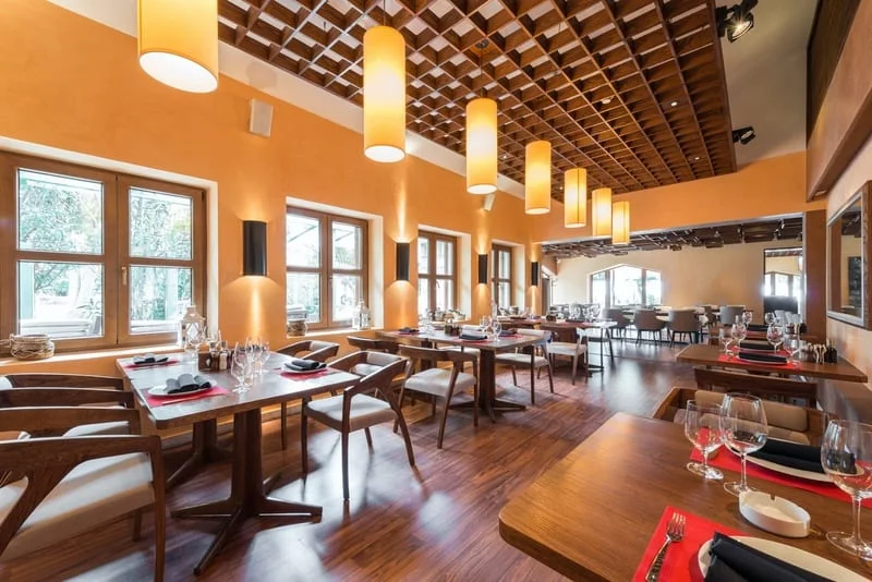 Modern restaurant dining area interior painted by Lagunas Painting in Idaho