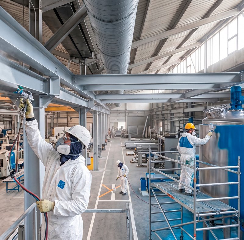 Manufacturing facility and production plant painted by Lagunas Painting